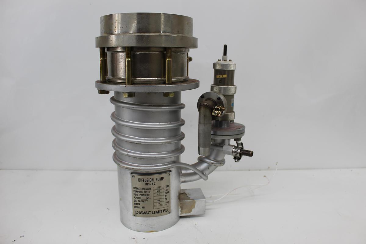 Used Diavac DPF-4ZS High Vacuum Diffusion Pump w/ Valves [Hitachi SEM S-2460N]