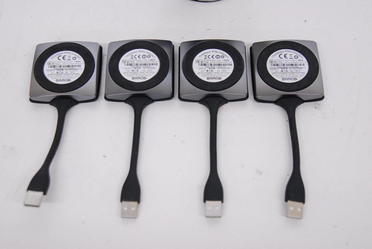 Used Barco Clickshare R9861006D01 Buttons - Lot of 4 W/ Holder R9861006T01