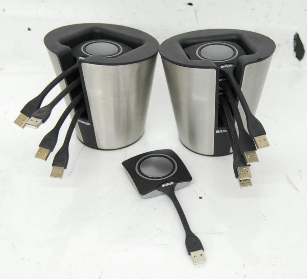Used Barco ClickShare 2x R9861500D01, 7x R9861006D01 USB Conferencing Buttons - Lot
