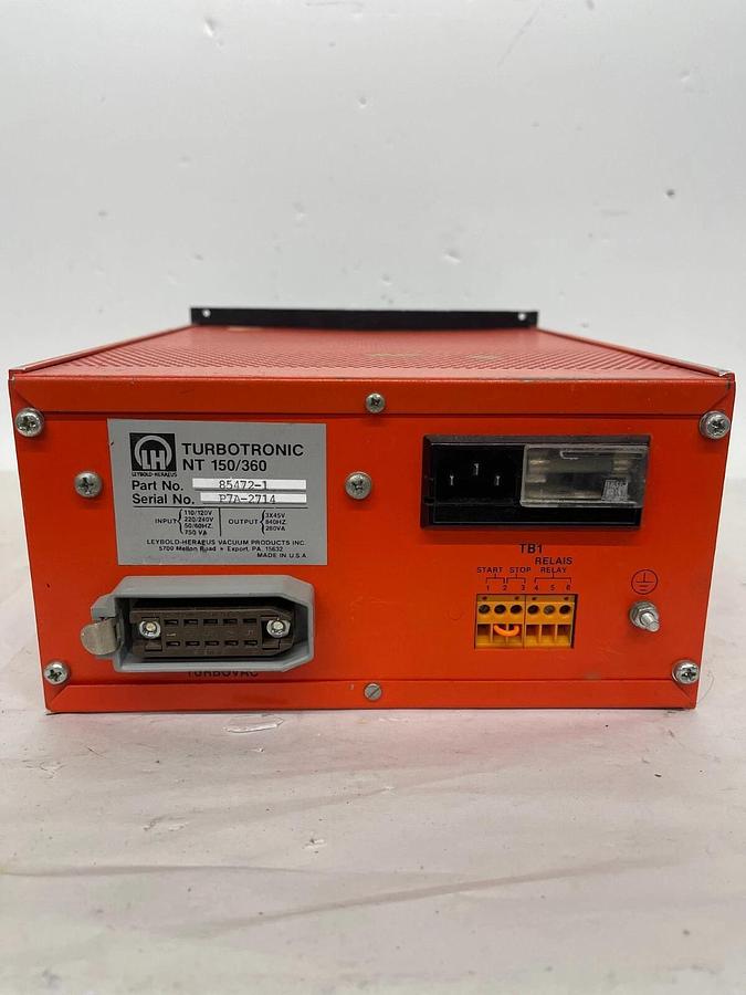 Used Leybold - Heraeus 150/360 TURBOTRONIK NT 85472-1 Turbomolecular Pump Controller