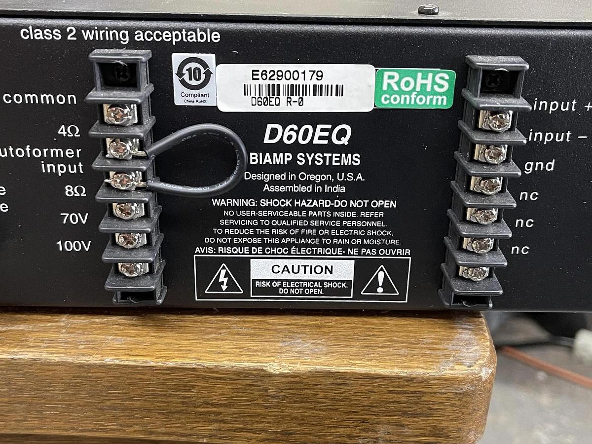 Used Biamp D60EQ 9 Band Equalizer