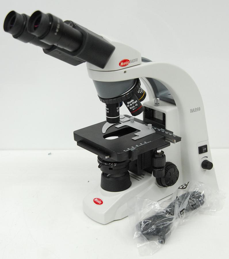 Used Motic BA210 Binocular Microscope W/ EF-N Plan 4/10/40/100 Objectives