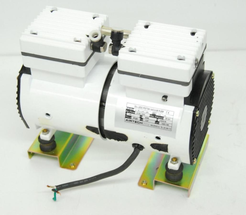 Used Airtech DP-90VH (9671594) Oil-Less Piston Vacuum Pump 20 torr/51-55 L/Min/115V