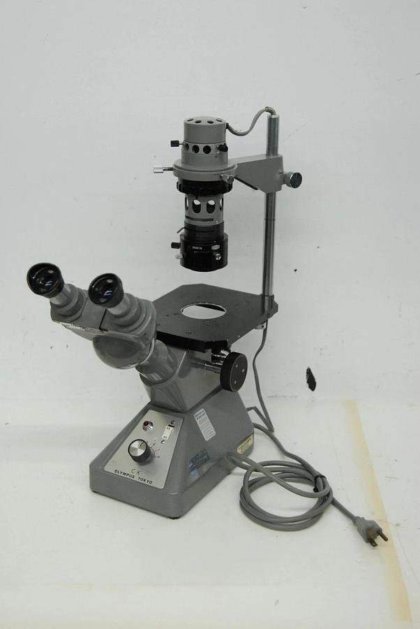 Used Olympus Tokyo CK Inverted Binocular Microscope W/ illuminator, objectives