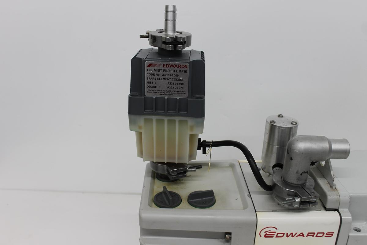 Used Edwards RV8 Vacuum Pump w/ EMF10 Oil Filter 