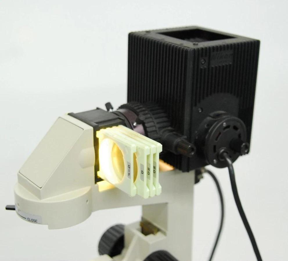 Used Nikon Diaphot Inverted Microscope W/ 4x Objective/Achr 0.15 Condenser/Eyepieces