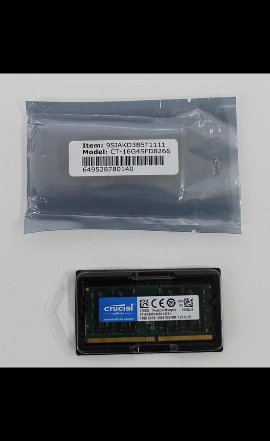 Crucial 16GB DDR4 2666 SODIMM CT-16G4SFD8266 - Brand New