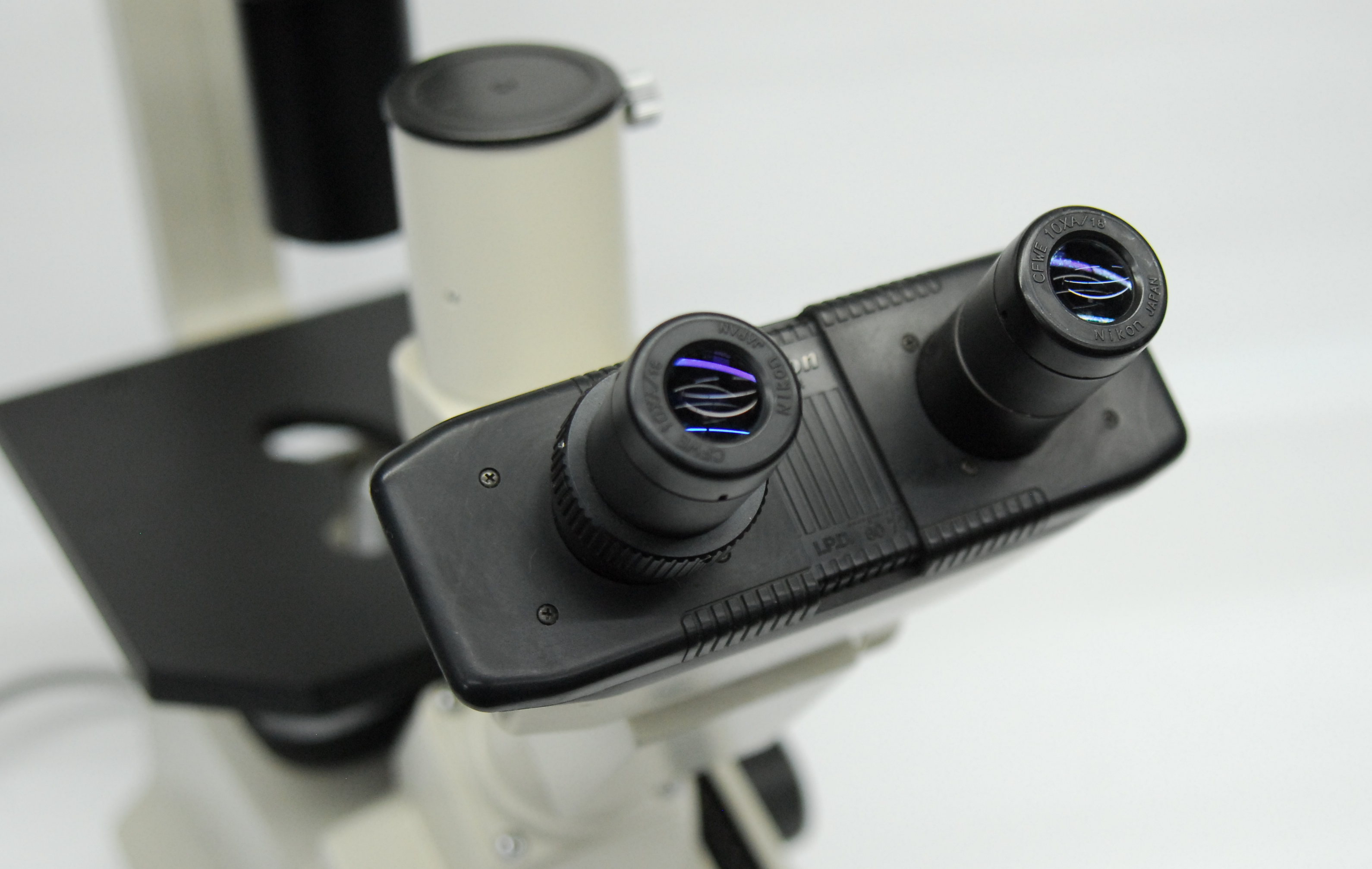 Used Nikon TMS-F Inverted Trinocular Microscope w/ Ph1 Ph2 4x 10x 40x Objectives