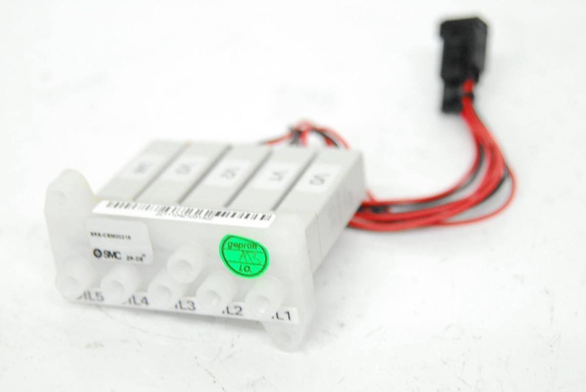 Used SMC LVM10R6-5A-Q 2-Port Solenoid Valve - Lot of 5 on ZR-DE Manifold