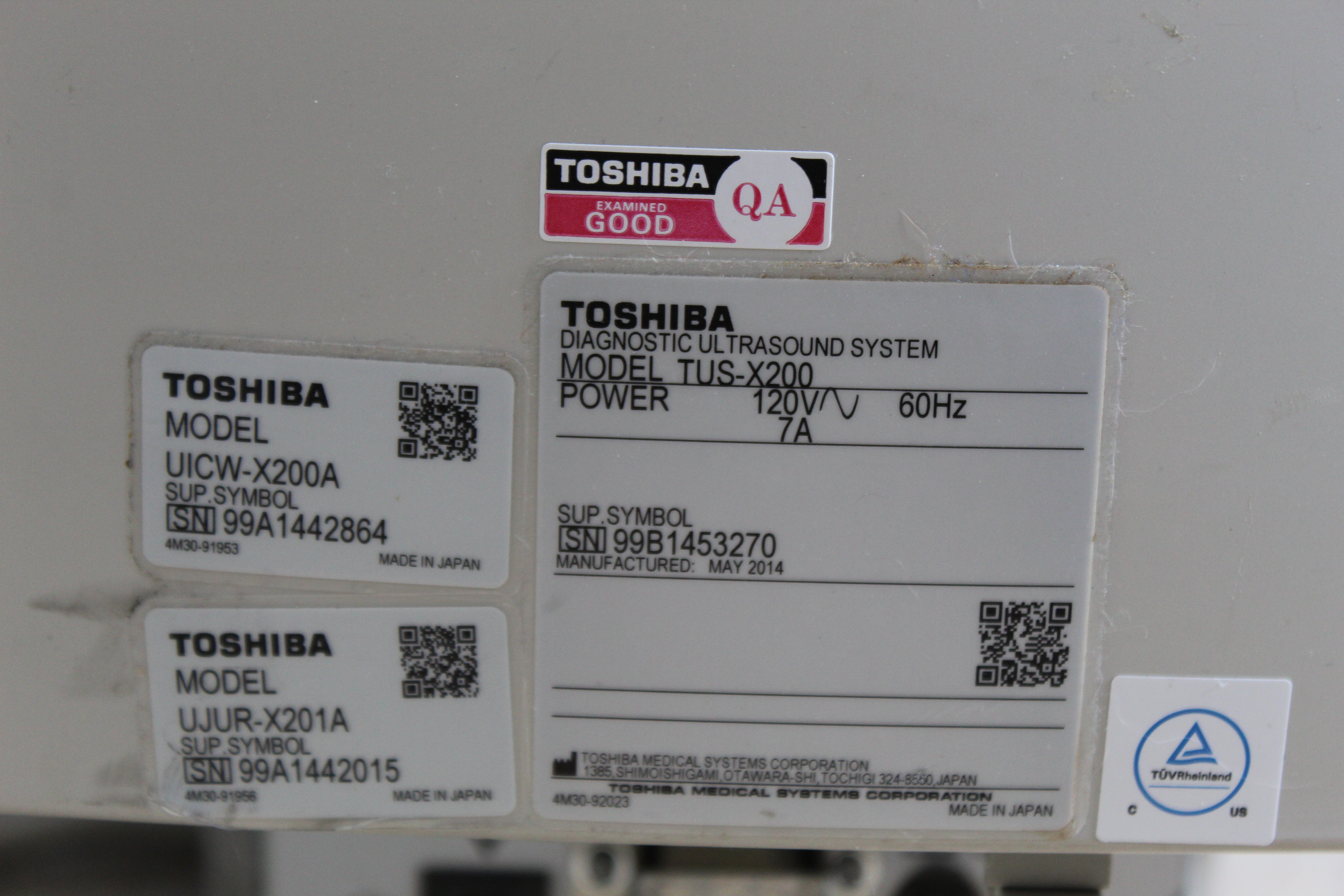 Used Toshiba Xario 200 Ultrasound TUS-X200 w/ 6S3 + 18L7 Probes