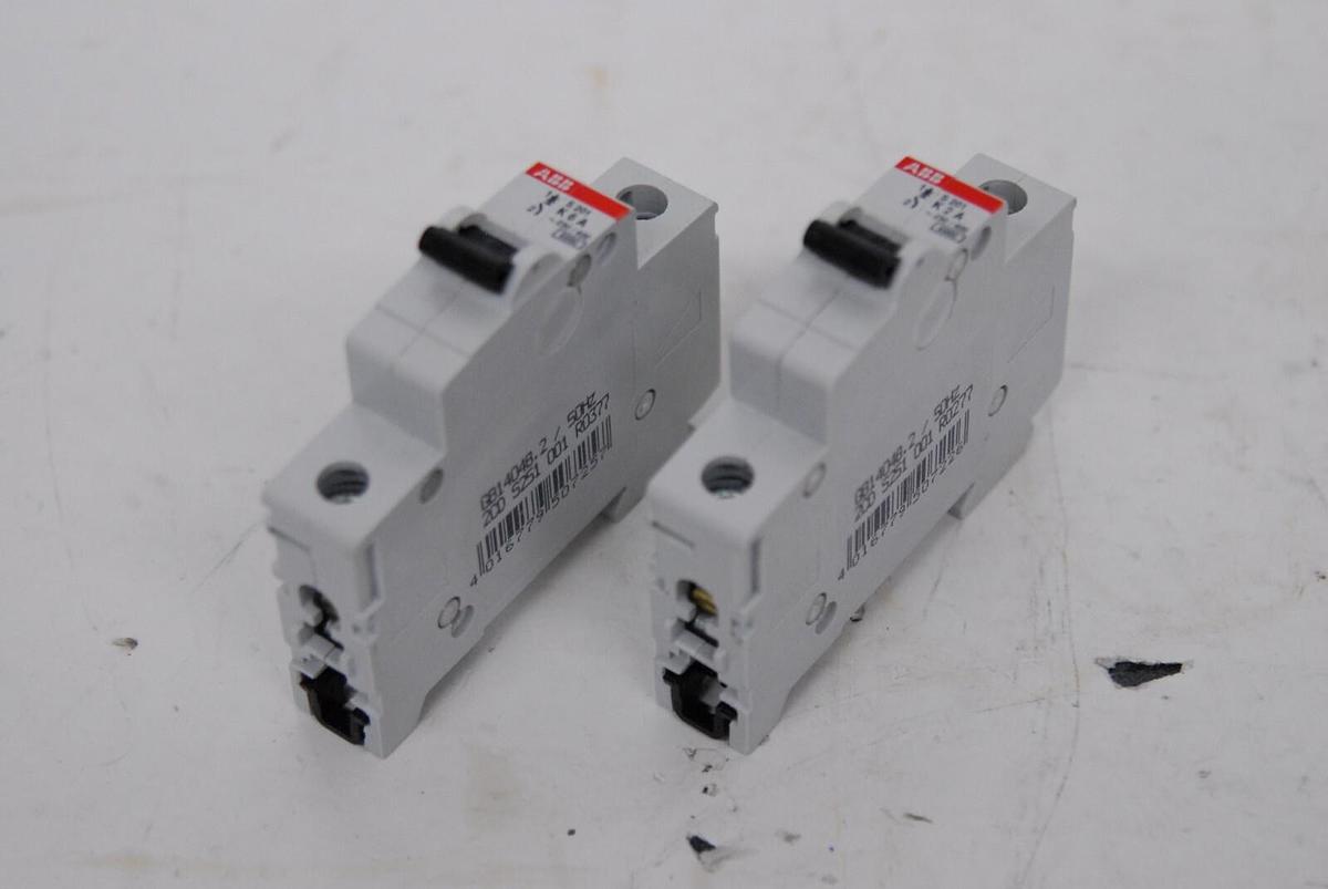 Used ABB S 201 K 6 A GB14048.2 Circuit Breaker - Lot of 2