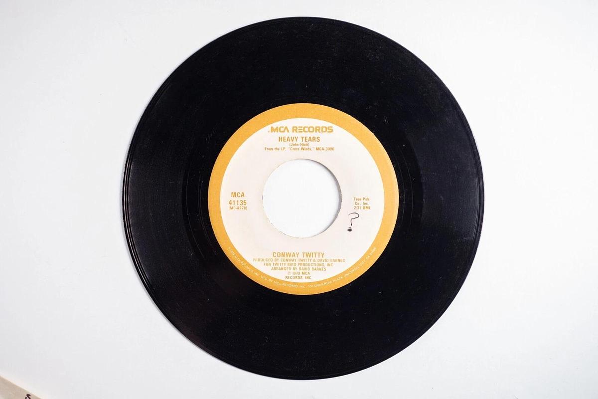 Used Conway Twitty, Happy Birthday Darlin',  Heavy Tears 45 Record
