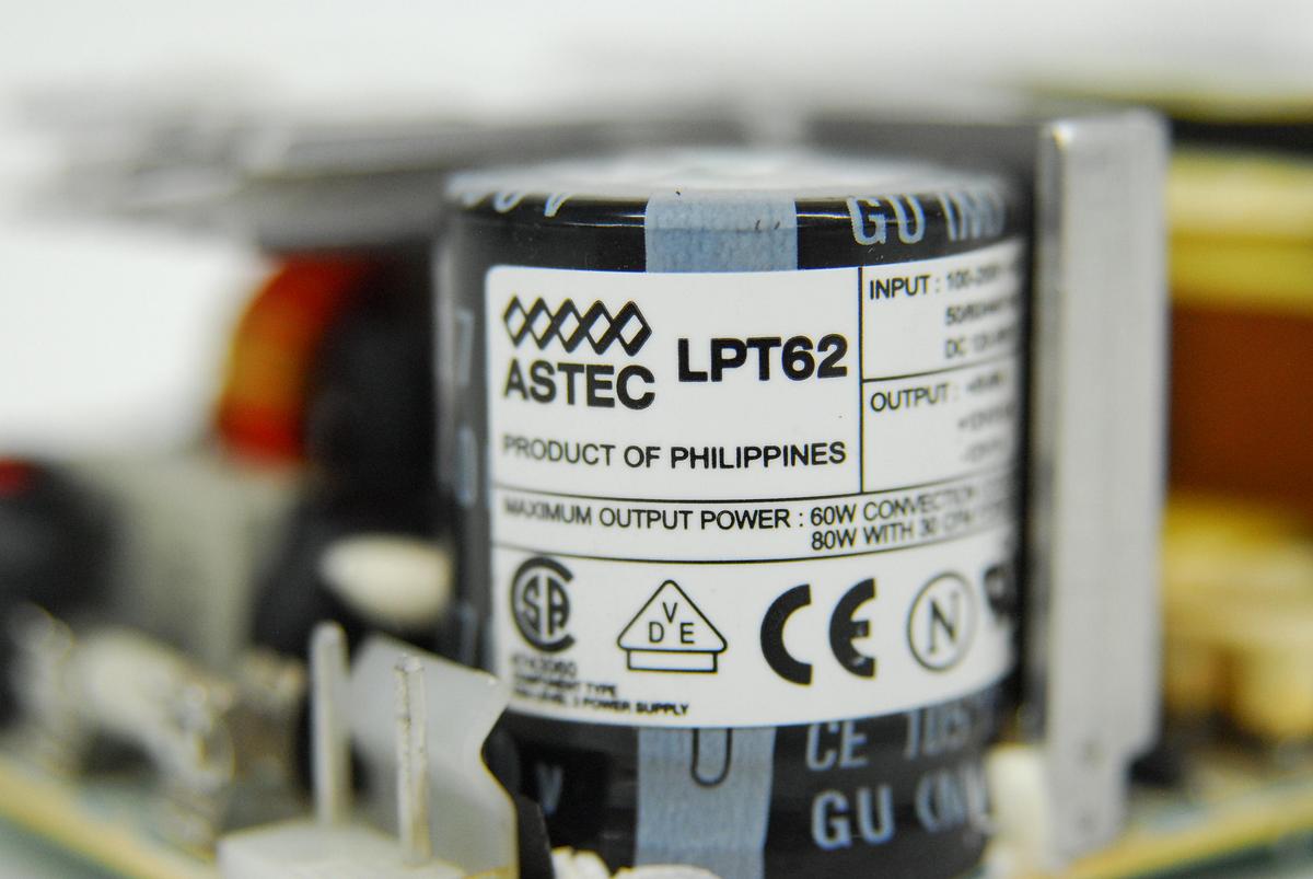 Used Astec LPT62 60W Triple Output Power Supply (+5V,8A/+12V,3.5A/-12V,1A)