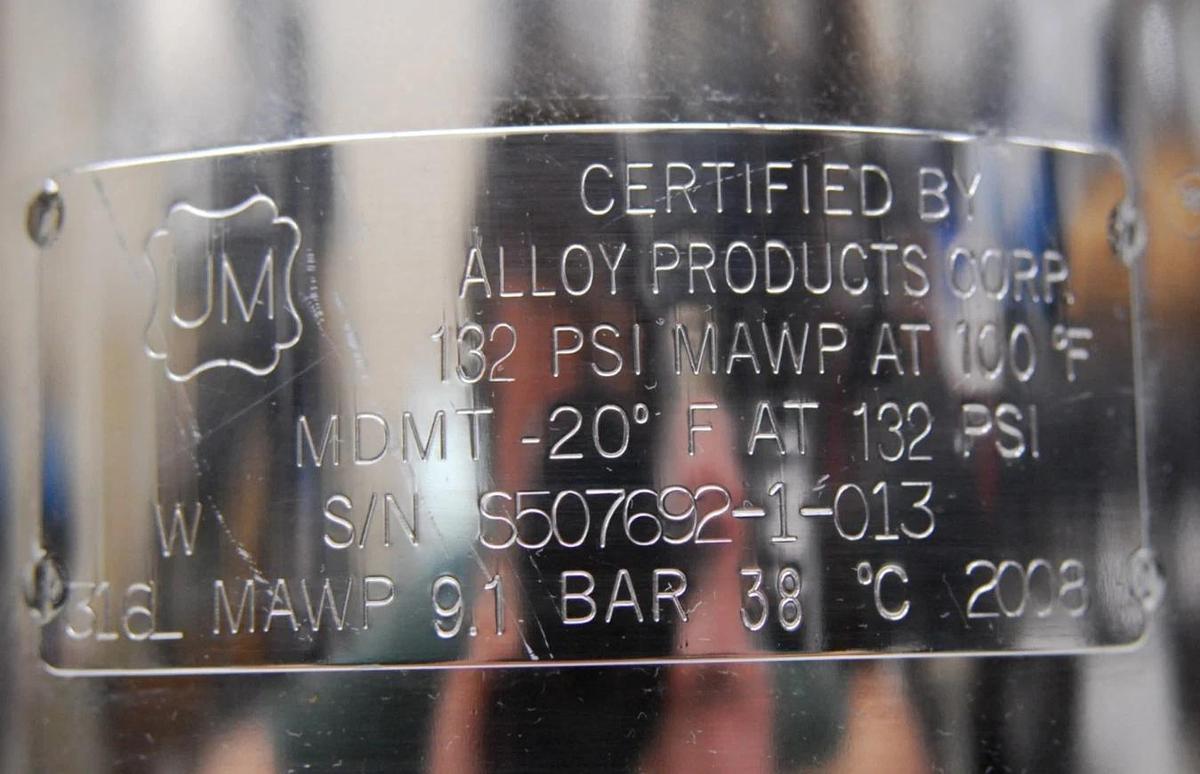 Used BD FACSAria II Fluidics Cart - 316L Sheath Tank 10L UM 316L MAWP