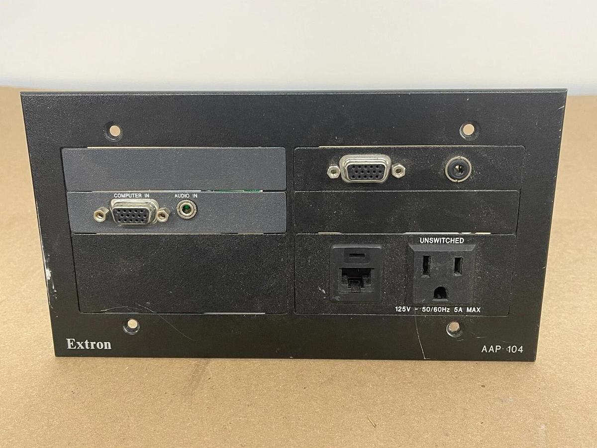 Used Extron Electronics  AAP 104  Four-Gang Size Mounting Frame W/ Ports