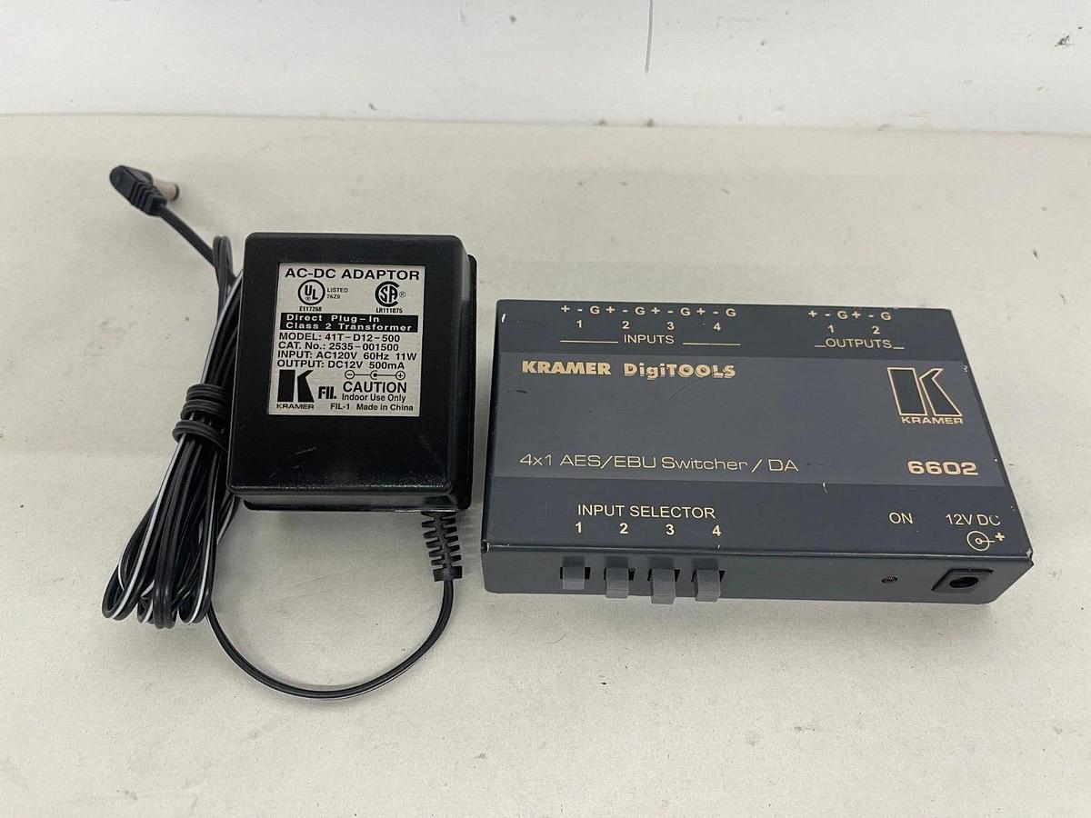 Used Kramer DigiTOOLS 6602 4x1 AES/EBU Switcher/DA Digital Audio Switcher