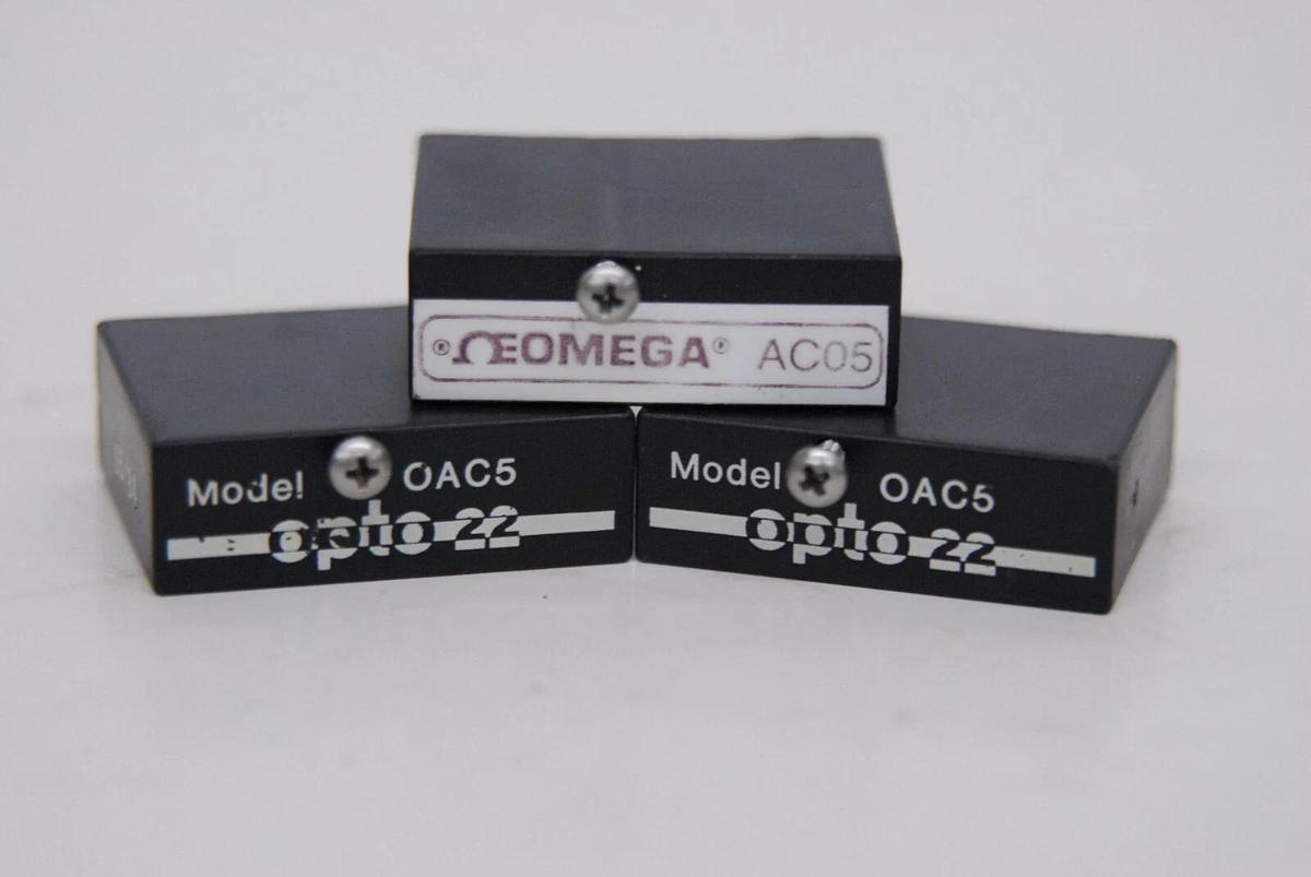 Used 2x Opto 22 OAC5, 1x Omega AC05 AC Output Modules - Lot of 3
