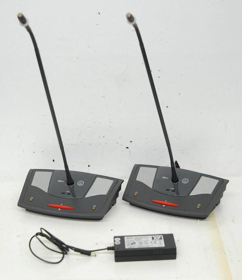 Used AKG CS5 DU Conference Delegate Base Unit W/ Microphone, 1x AC Adapter - Lot of 2