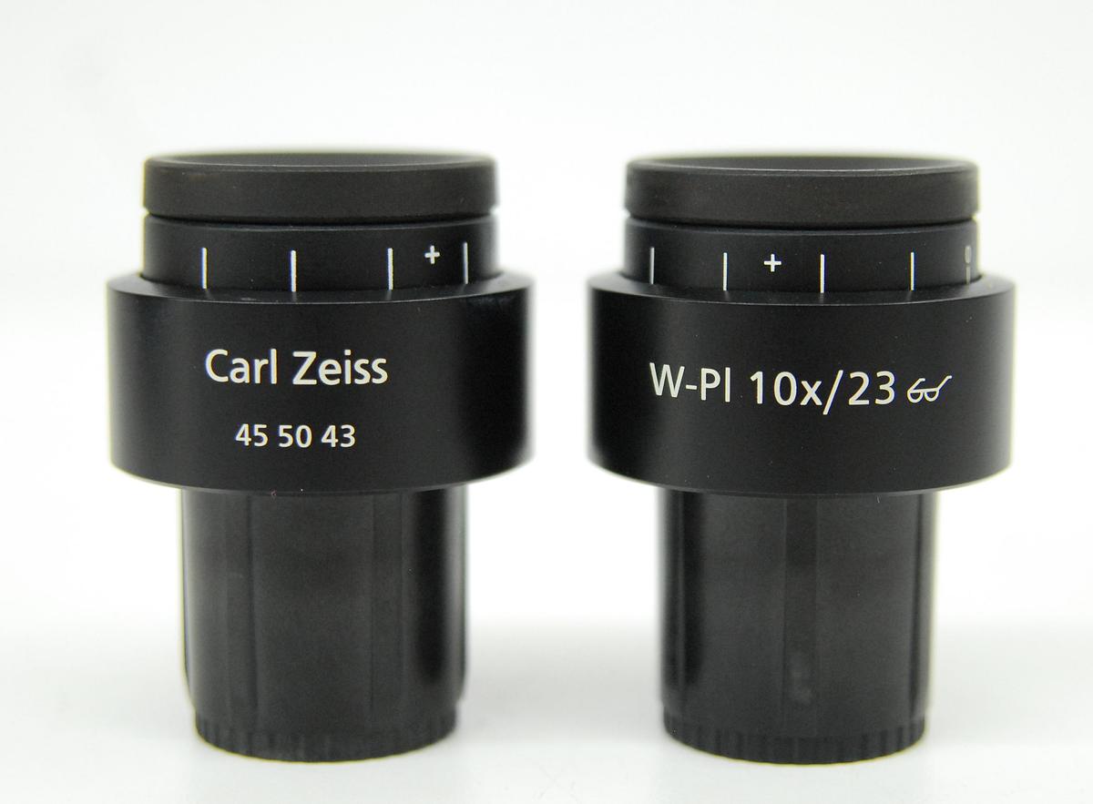 Used Zeiss 45 50 43 W-Pl 10x/23 Microscope Eyepiece Set