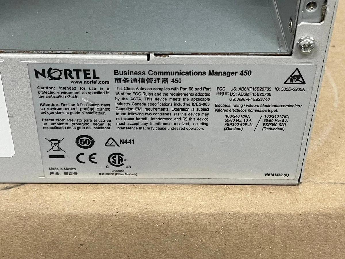 Used Nortel Global BCM450 R1 Standard System