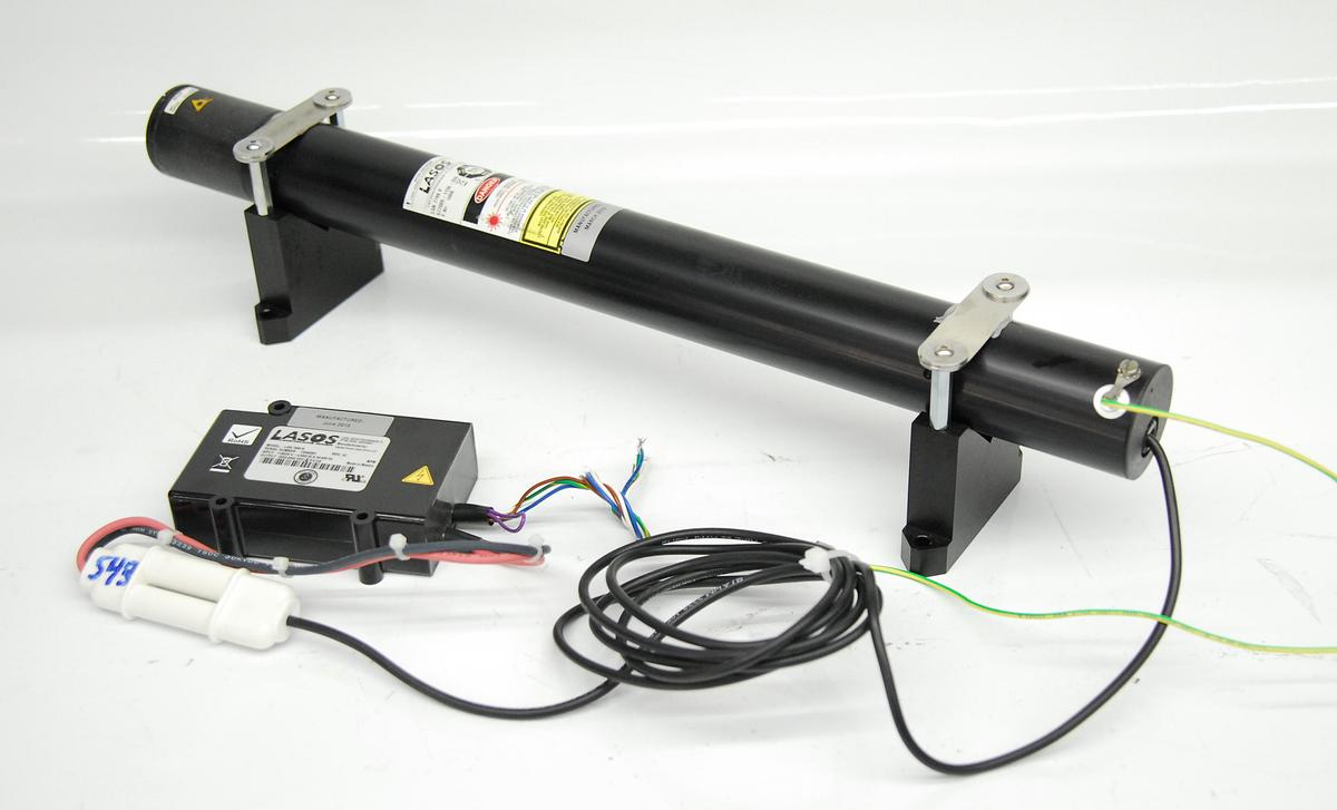 Used Lasos LGK 7786 P He-Ne 543nm Laser Tube Head (Green) w/ LGN 7460 A Power Supply