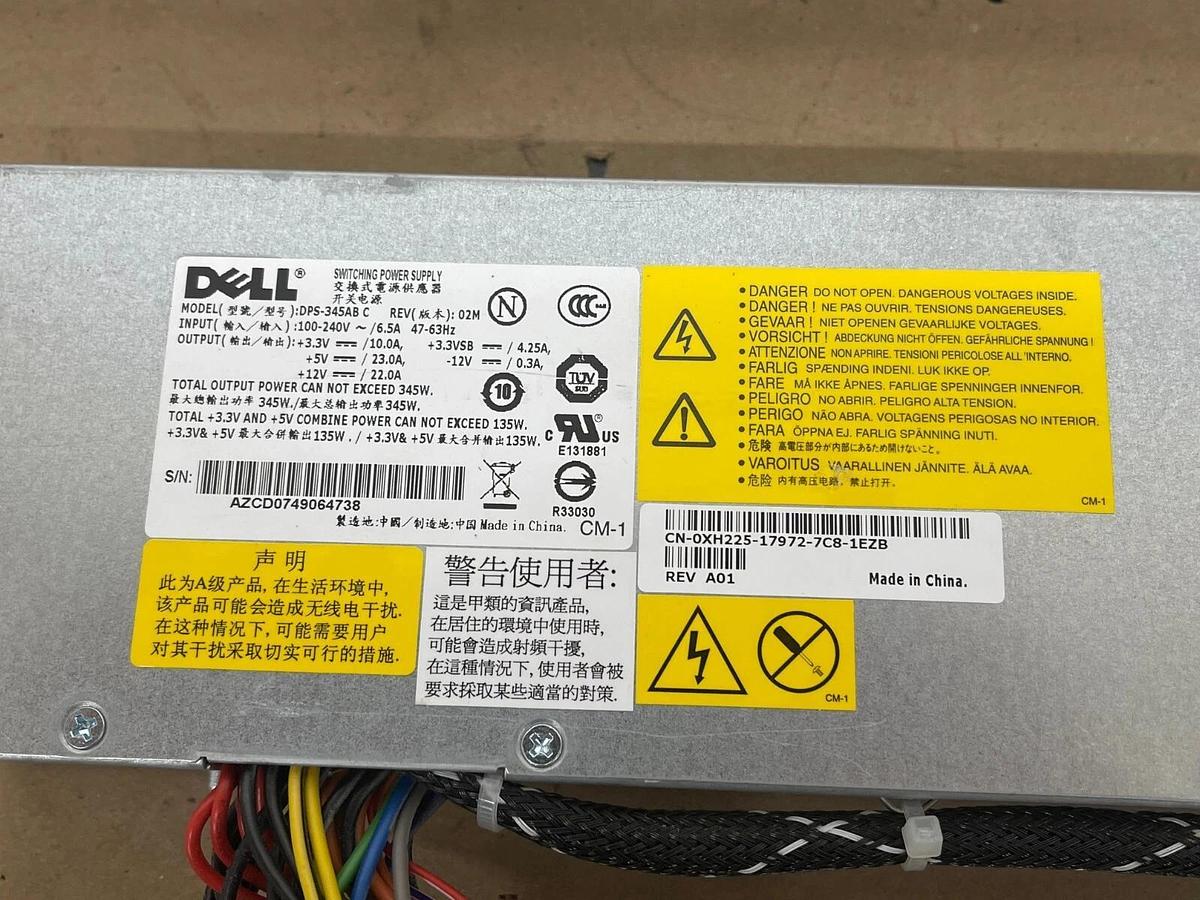 Used Dell DPS-345AB C 345W Power Supply For Poweredge 850 860 R200 Server
