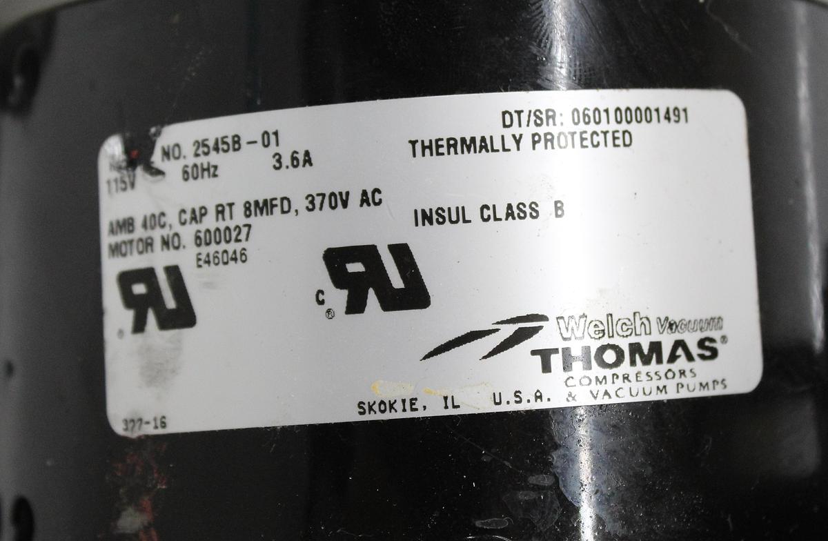 Used Welch Thomas 2545B-01 Vacuum Pump 115V 60Hz 3.6A