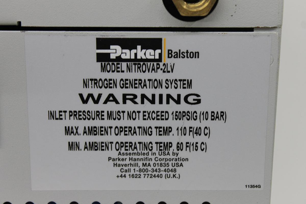 Used Parker Balston Nitrovap 2LV Nitrogen Generation System