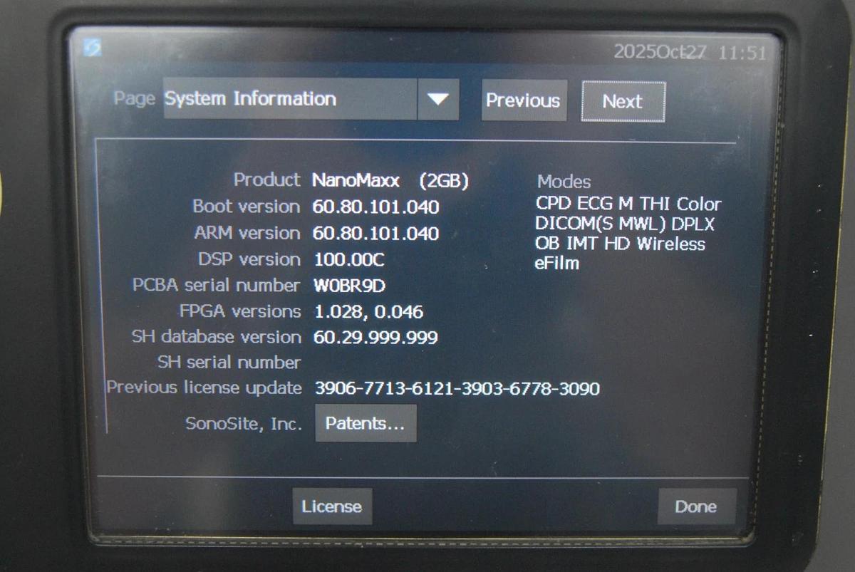 Used FujiFilm SonoSite NanoMaxx P1111-46R Ultrasound System W/ P09823-20 Power Supply