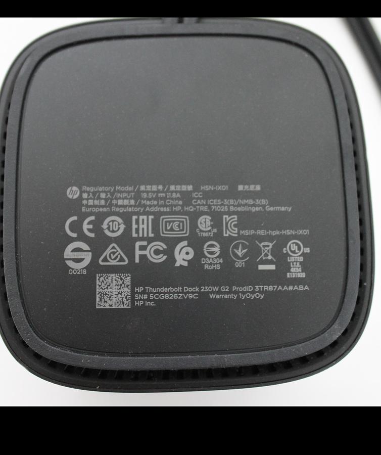 Used HP G2 Thunderbolt Dock 230W HSN-IX01 - New Open Box