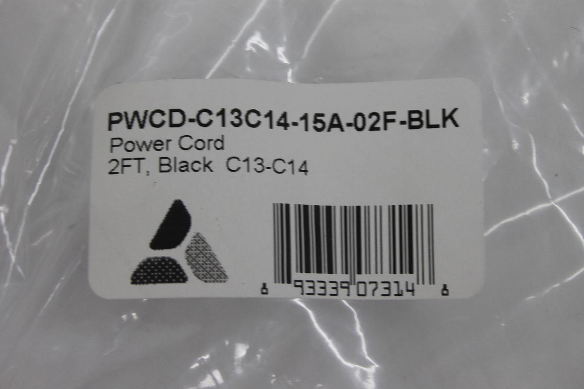 Used 2Ft Power Cord C13 To C14 Black PWCD-C13C14-15A-02F-BLK