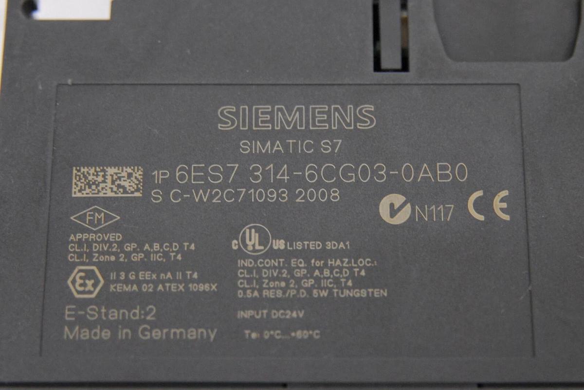 Used Siemens S7-300 CPU314C-2 DP Simatic S7 6ES7 314-6CG03-0AB0 CPU