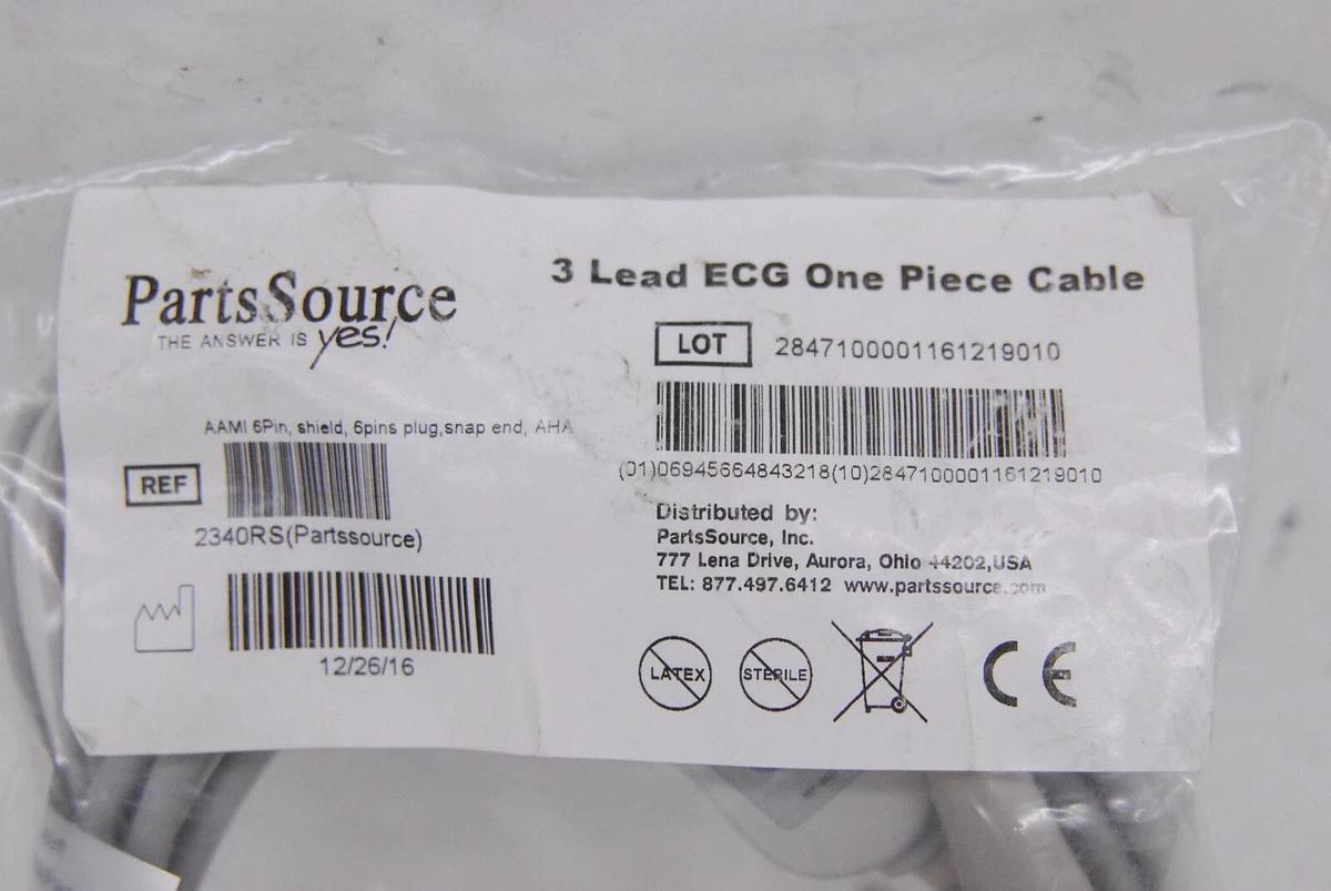 AAMI 2340RS 6-Pin 3-Lead ECG Cable