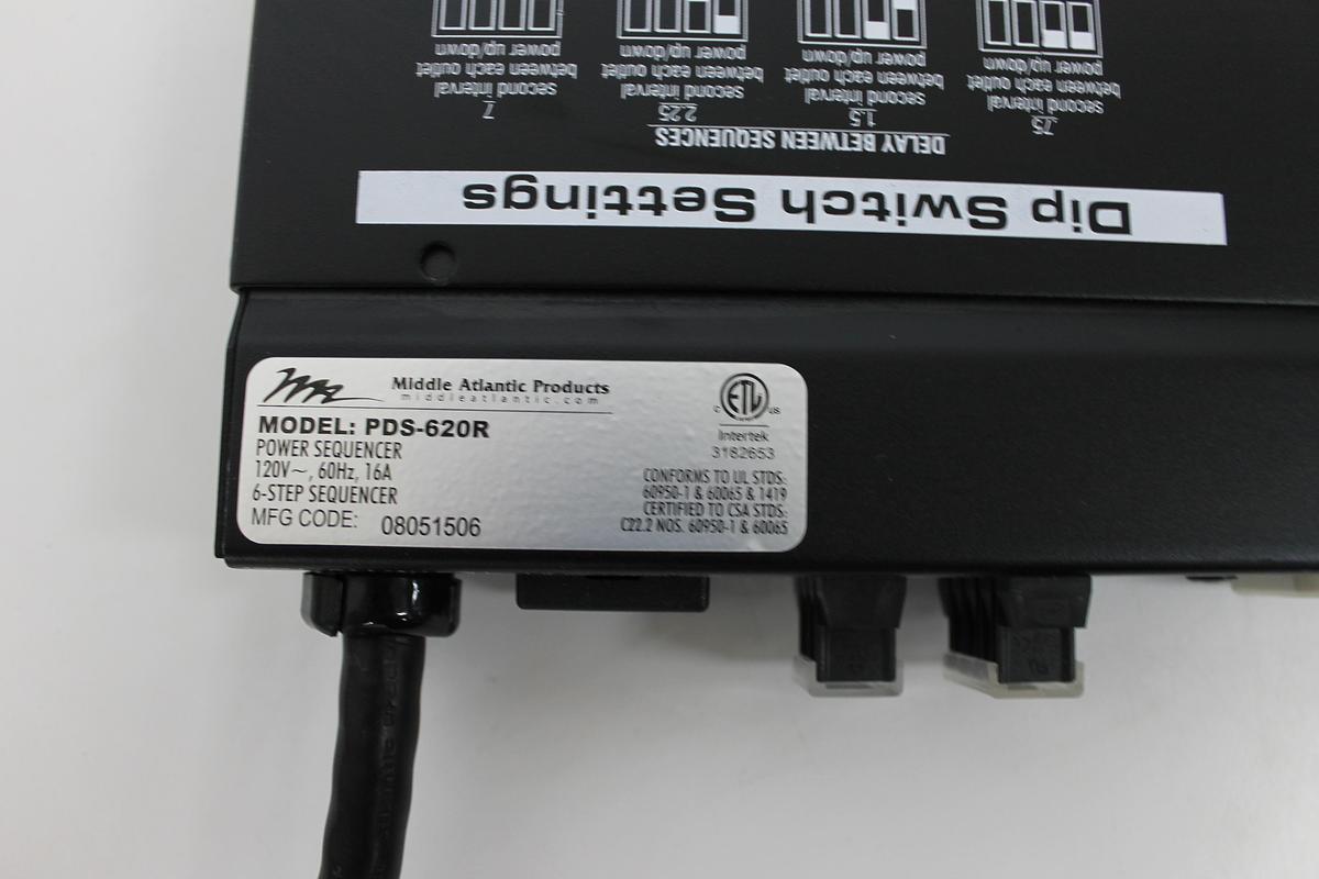 Used Middle Atlantic Power Sequencer PDS-620R 6-Step Sequencer 115V 20 Amp 6 Outlets 