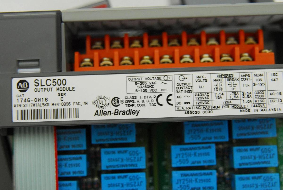 Used AB SLC 500 1746-A4 4-Slot Rack, 1747-L511 CPU, 1746-IA16, 1746-OW16, 1746-P1