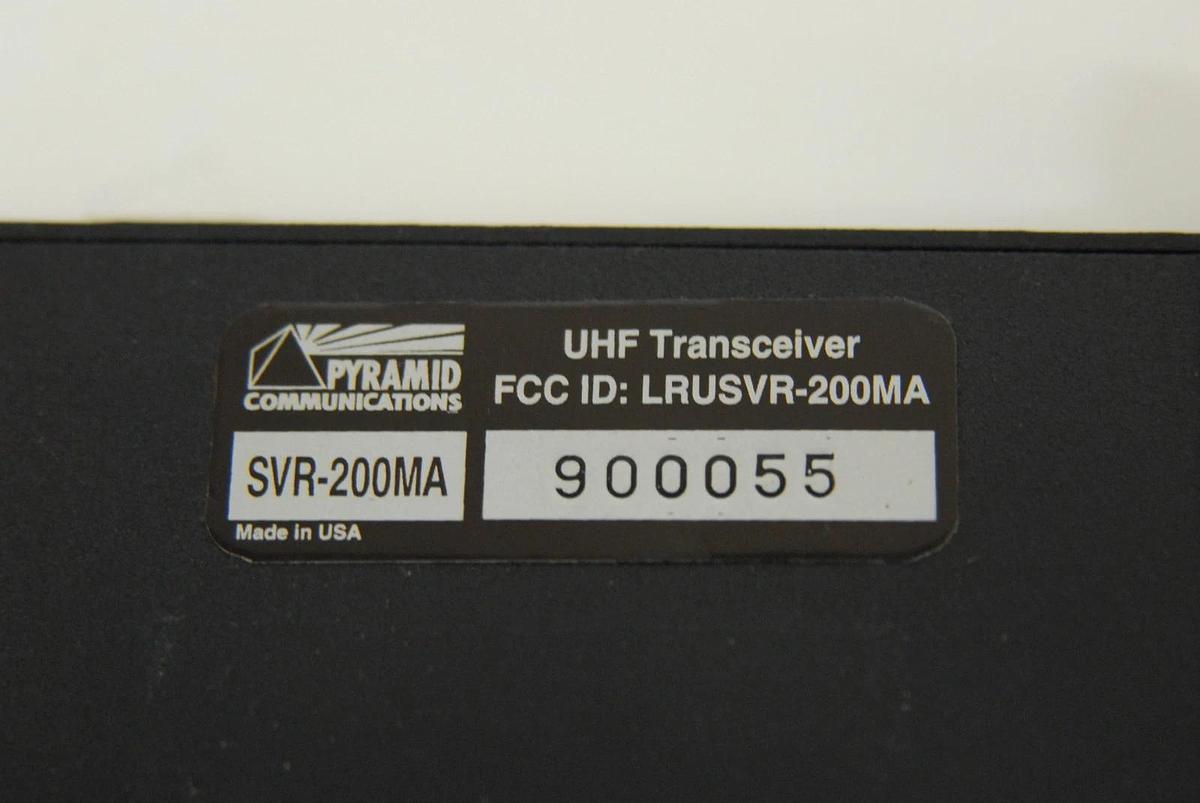 Used Pyramid SVR-200MA LRUSVR-200MA 850-870MHz UHF Vehicular Repeater Transceiver