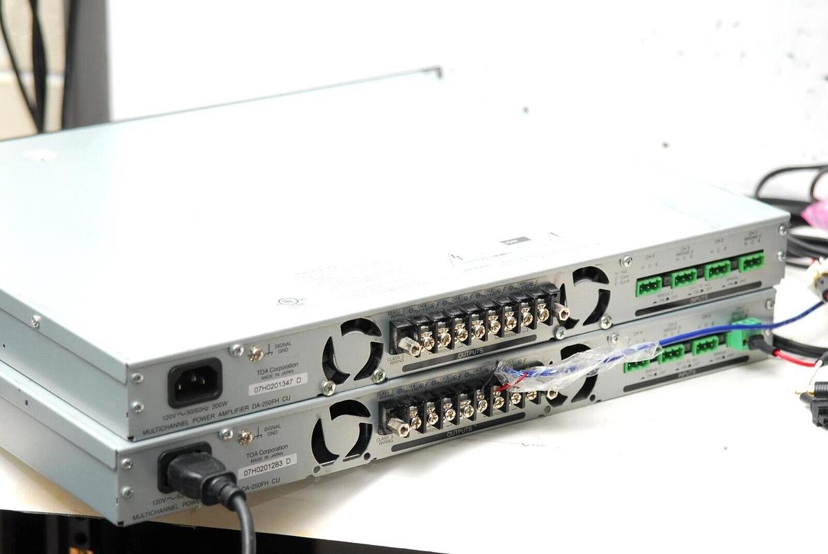 Used TOA DA-250FH Multichannel Power Amplifier - Lot of Two For Parts