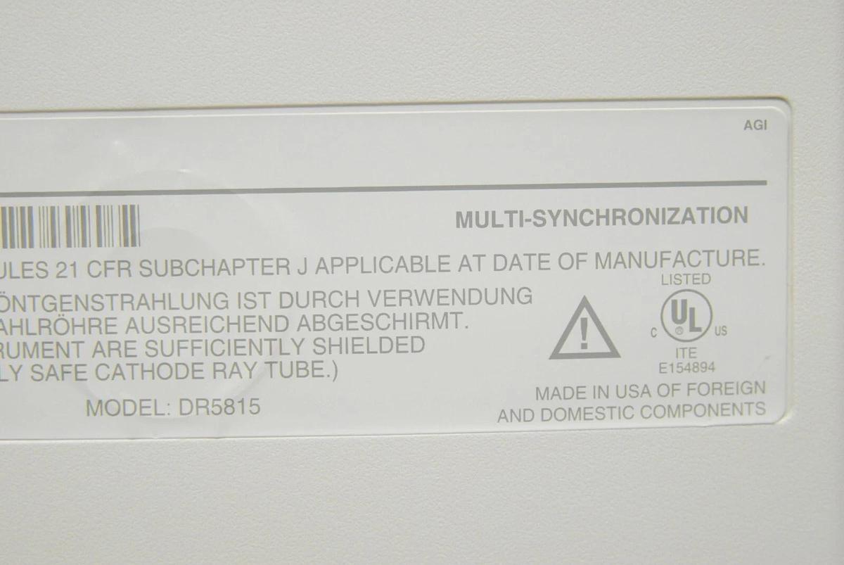 Used Agilent 2090-0355 DR5815 15" Multi-Synchronization CRT Monitor (Sonos 5500)