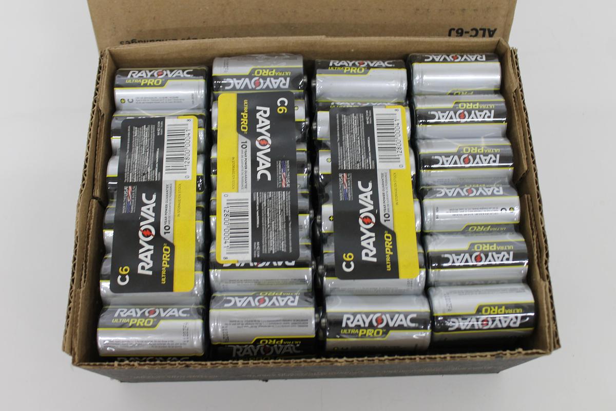 Used RAYOVAC Ultra Pro Industrial Strength Alkaline C Batteries [BOX OF 72] [Exp. 2030]