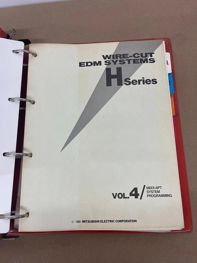 Used Mitsubishi Wire-Cut EDM Systems H Series Manuals Volumes 1-4