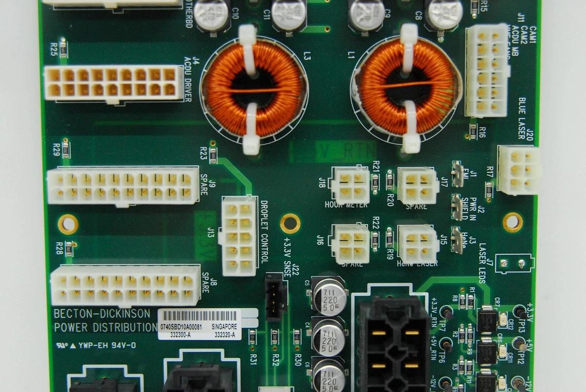 Used Becton-Dickinson 332300-A 332320-A Power Distribution Board - BD FACSAria