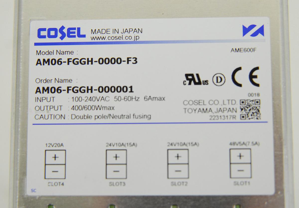 Used Cosel AME600F AM06-FGGH-0000-F3 600W Power Supply 12v/24v/48v
