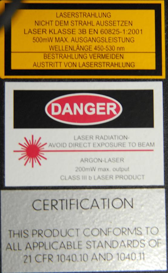 Used Lasos LGK 7812 ML4 Ar-Ion Laser 450-530nm w/ LGN 7812 Power Supply - LMS 510