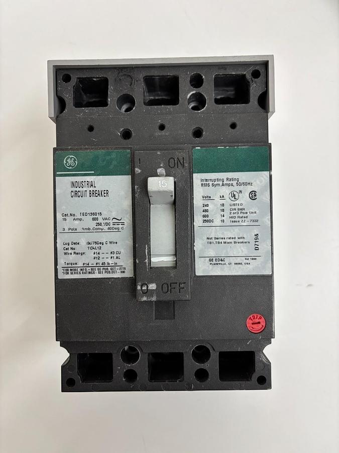 Used GE TED136015 Industrial Circuit Breaker