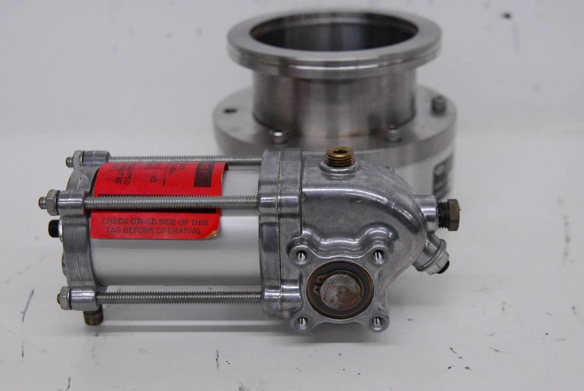 Used Key QBV-40-P-AL Pneumatic Butterfly Valve W/ Rota-CYL ADL2.0X100-1-0 Actuator