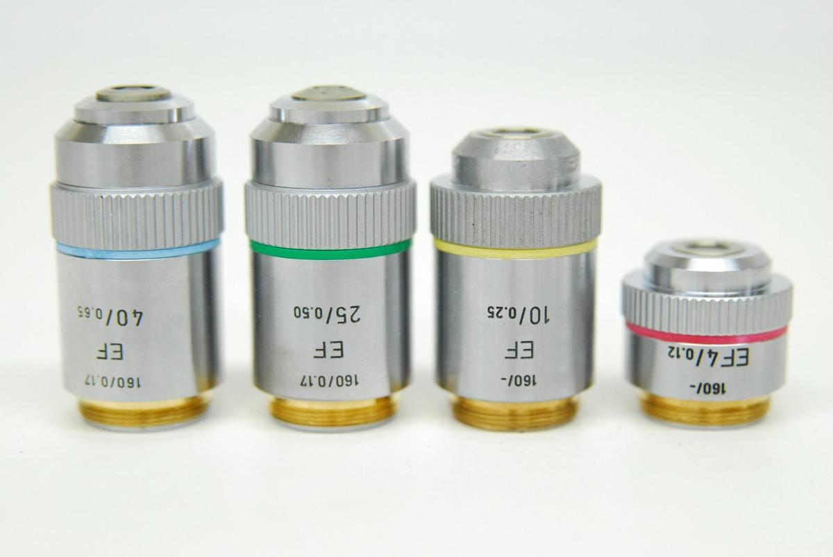 Used Leitz EF 4x,10x,25x,40x Objective Set (519759,519760,519761,519762)