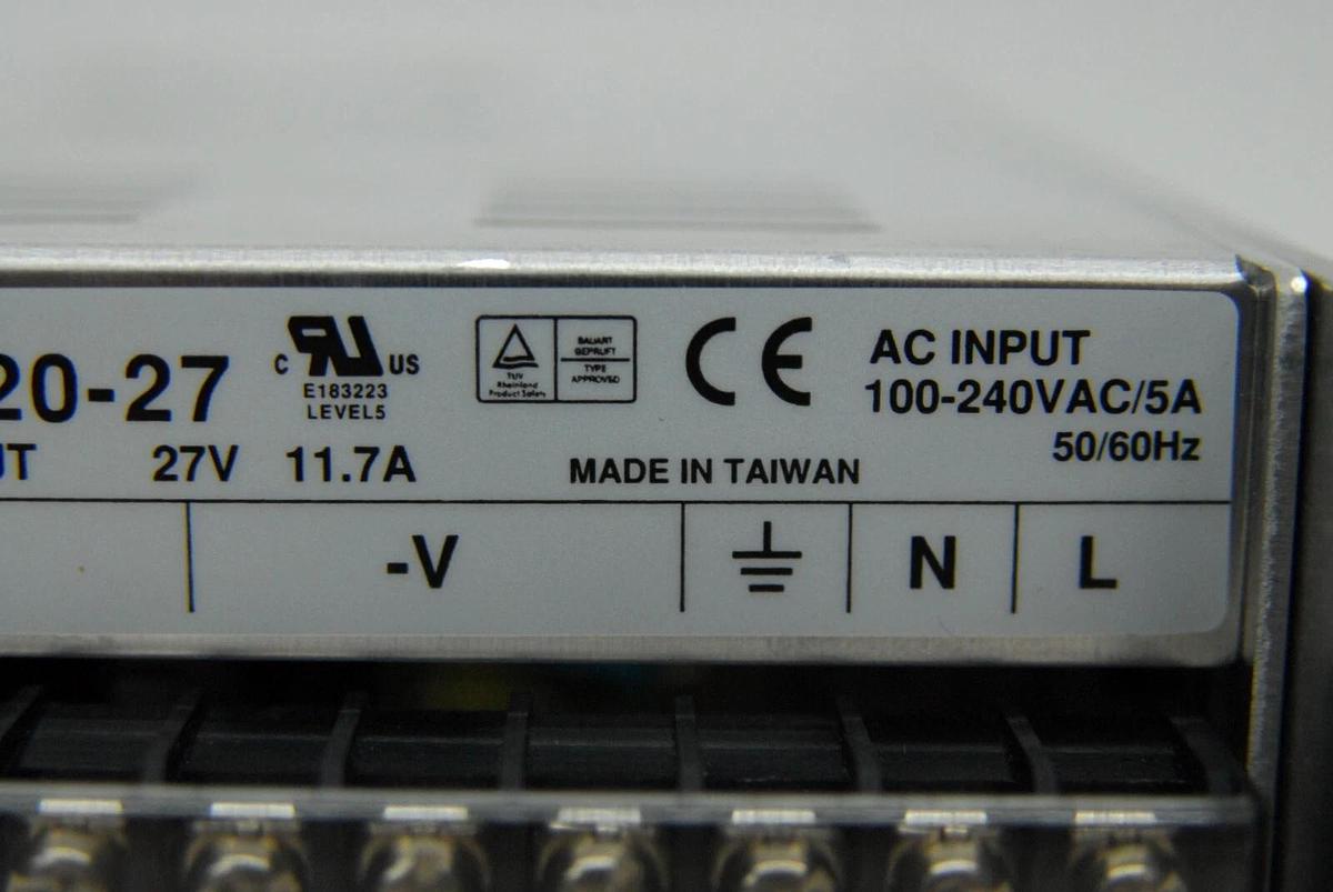 Used Mean Well SP-320-27 Power Supply 27V 11.7A (Eppendorf epMotion 5075)