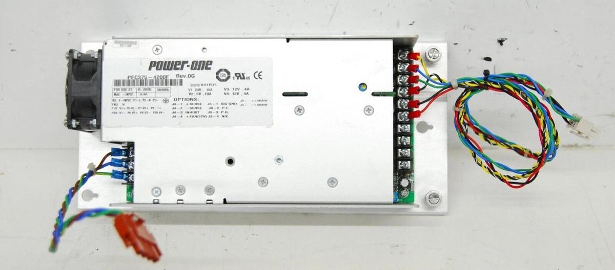 Used Power-One PFC375-4200F Power Supply 85-250VAC 50/60Hz 6.0A 5/12/24V