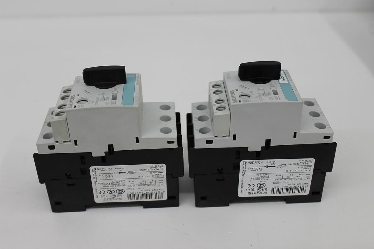 Used Siemens 3RV1021-1JA10 Circuit Breaker - LOT OF 2