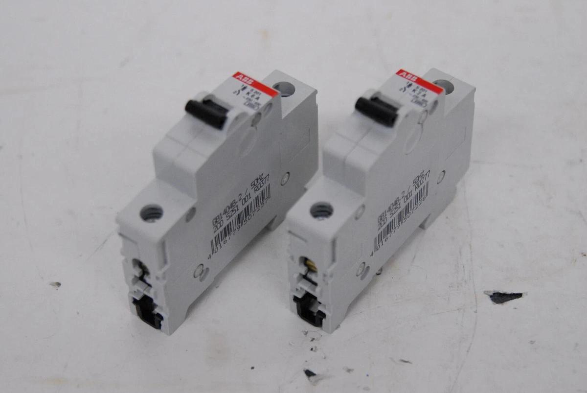 Used ABB S 201 K 6 A GB14048.2 Circuit Breaker - Lot of 2